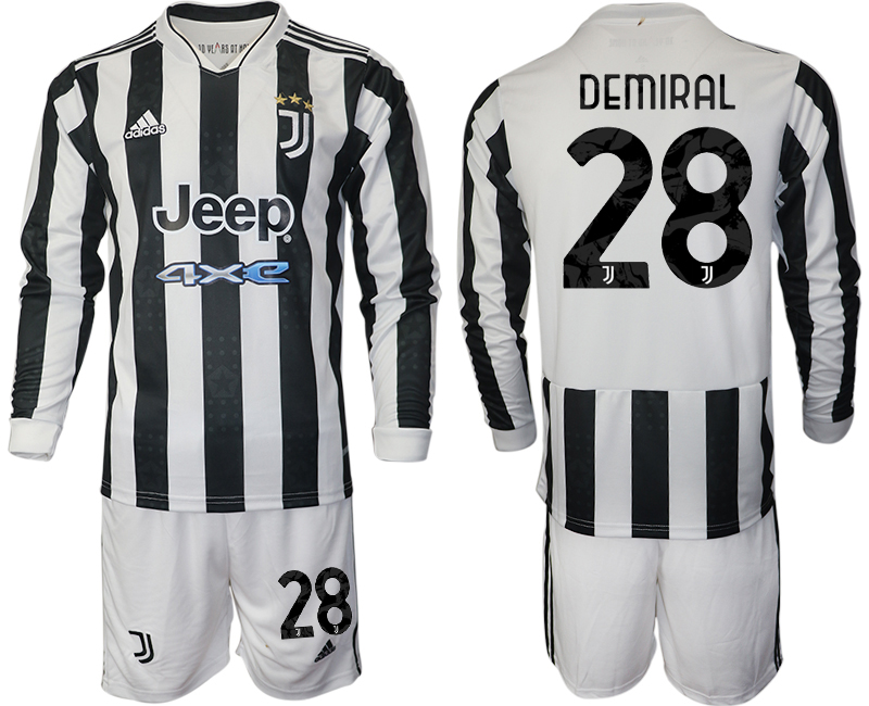 Cheap Men 2021-2022 Club Juventus home white Long Sleeve 28 Adidas Soccer Jersey